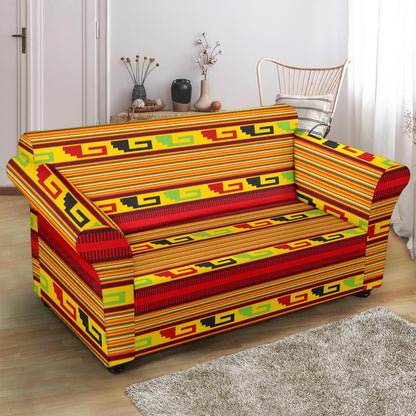 Mexican Blanket Ornament Print Pattern Loveseat Slipcover-JTAMIGO.COM