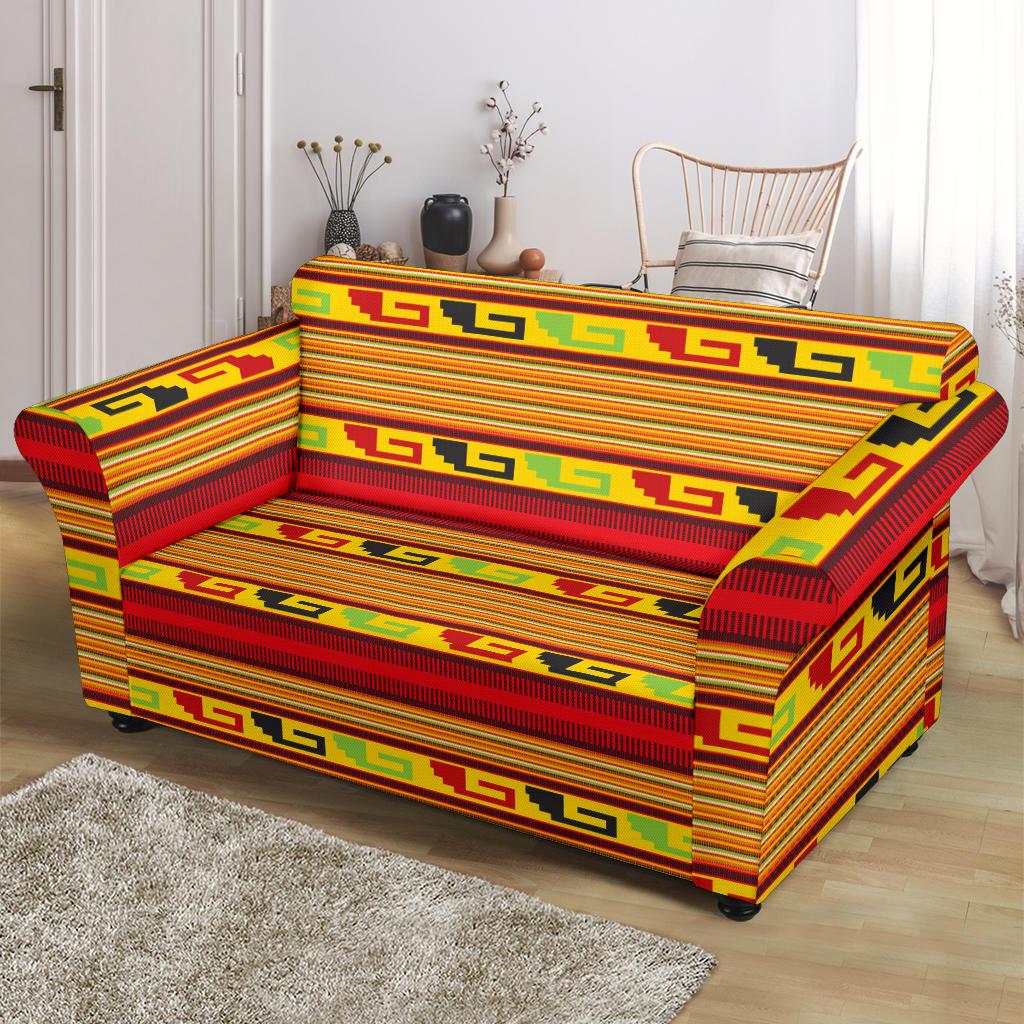 Mexican Blanket Ornament Print Pattern Loveseat Slipcover-JTAMIGO.COM