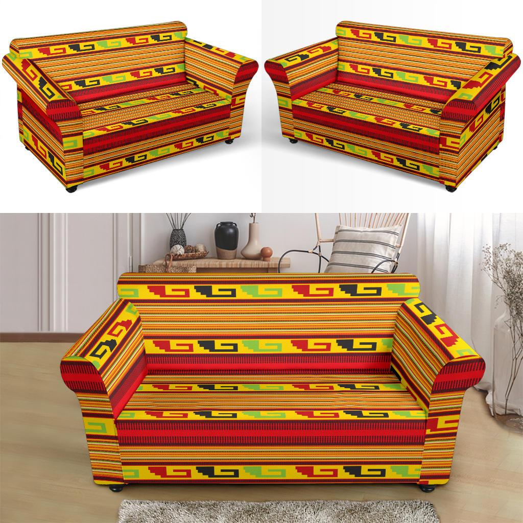 Mexican Blanket Ornament Print Pattern Loveseat Slipcover-JTAMIGO.COM