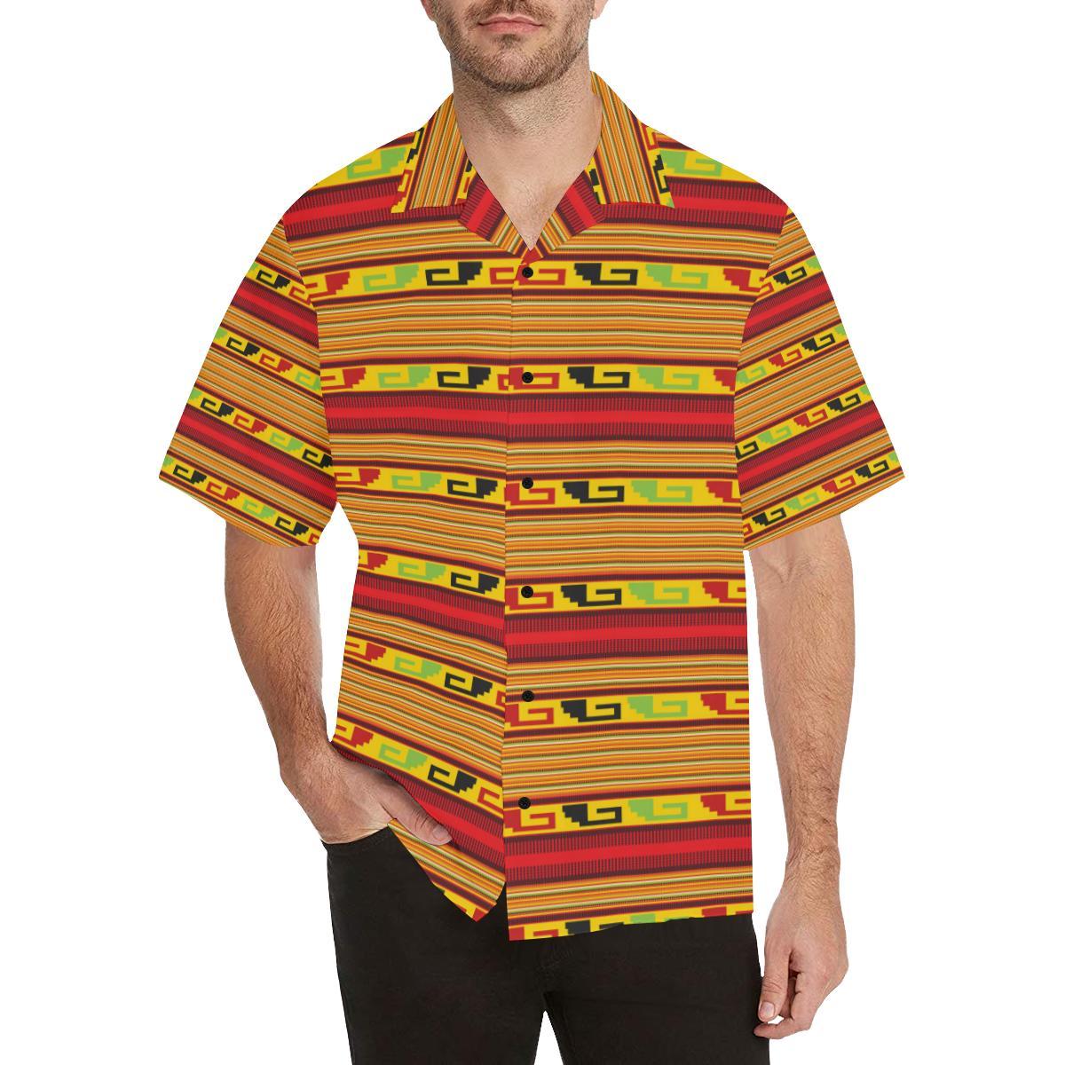 Mexican Blanket Ornament Print Pattern Men Aloha Hawaiian Shirt