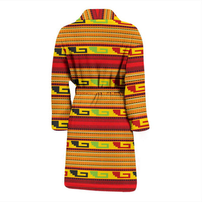 Mexican Blanket Ornament Print Pattern Men Bath Robe-JTAMIGO.COM