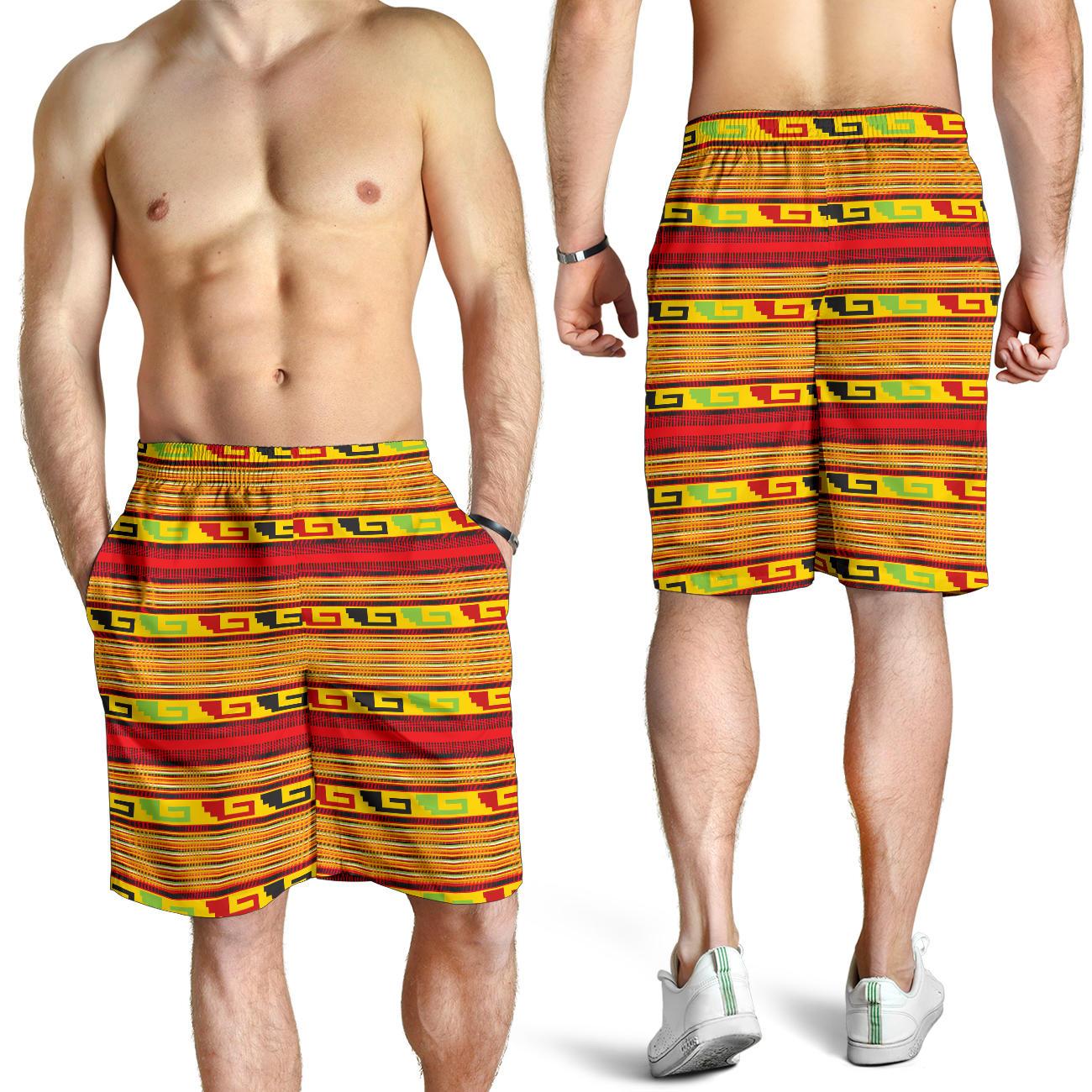 Mexican Blanket Ornament Print Pattern Mens Shorts-JTAMIGO.COM