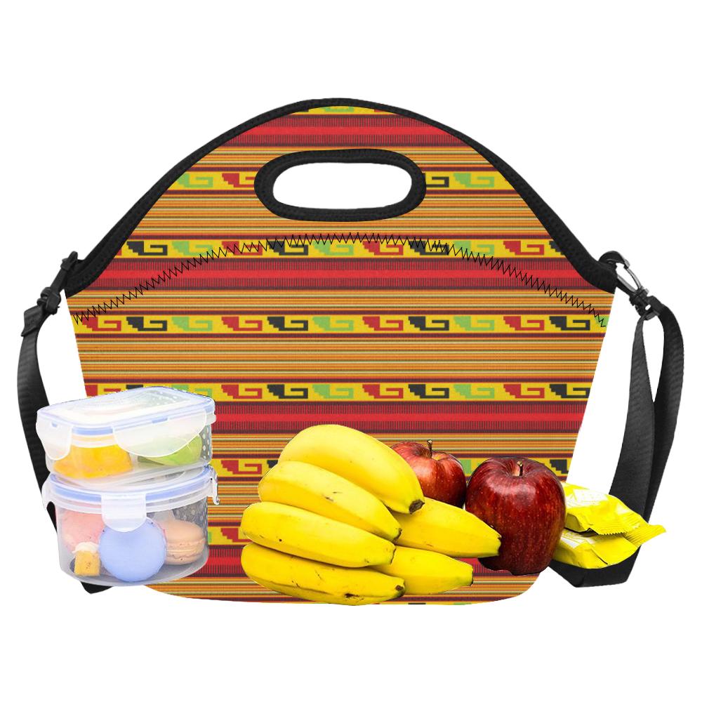 Mexican Blanket Ornament Print Pattern Neoprene Lunch Bag (Model 1669)(Large)-JTAMIGO.COM