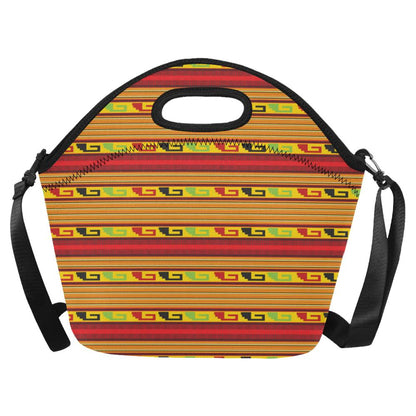 Mexican Blanket Ornament Print Pattern Neoprene Lunch Bag (Model 1669)(Large)-JTAMIGO.COM