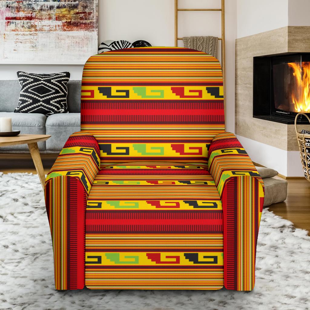 Mexican Blanket Ornament Print Pattern Single Sofa Slipcover -JTAMIGO.COM