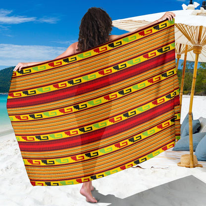 Mexican Blanket Ornament Print Pattern Sarong Pareo Wrap