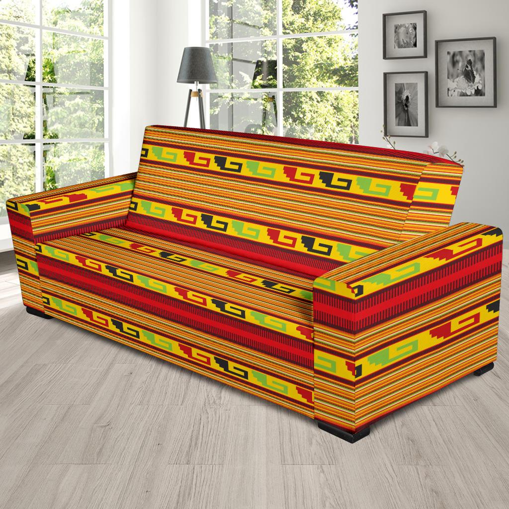 Mexican Blanket Ornament Print Pattern Sofa Slipcover-JTAMIGO.COM
