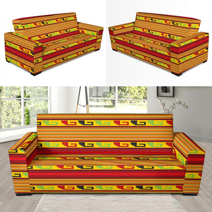 Mexican Blanket Ornament Print Pattern Sofa Slipcover-JTAMIGO.COM