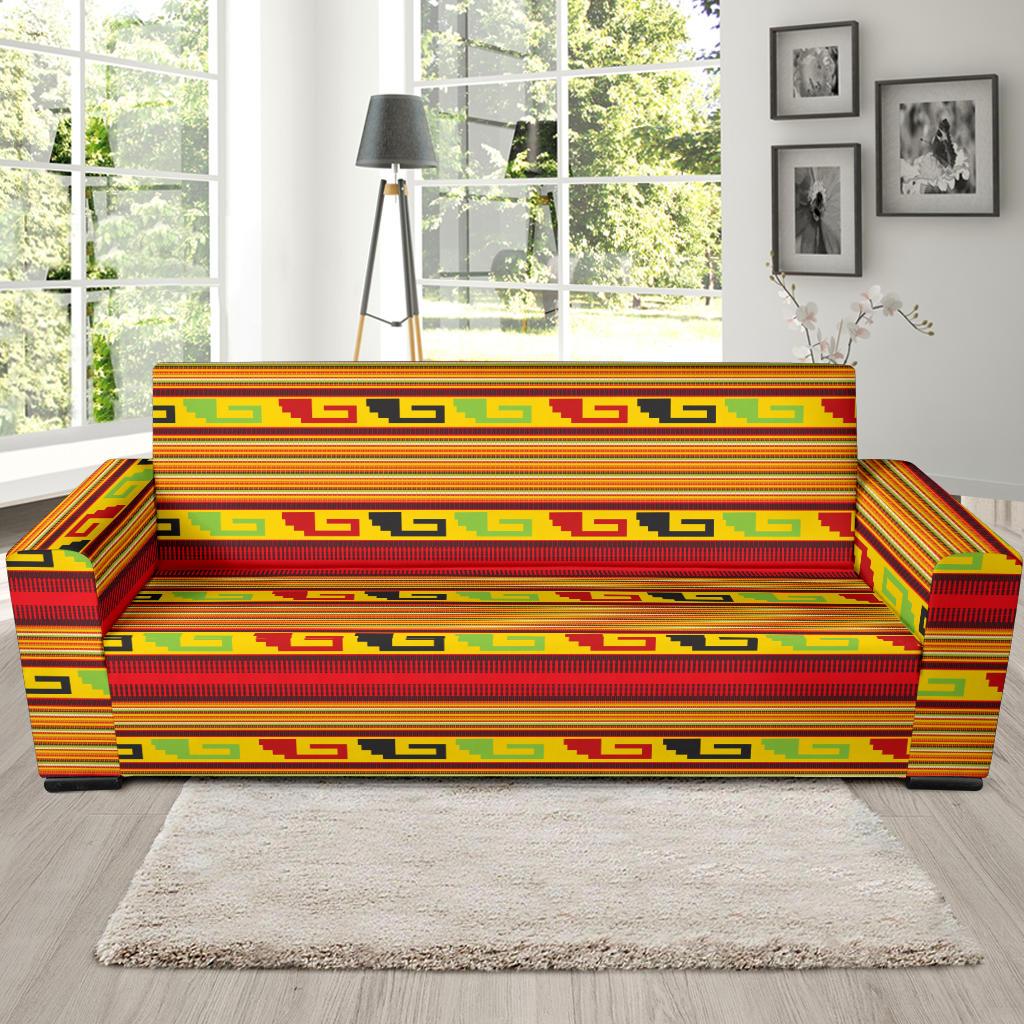 Mexican Blanket Ornament Print Pattern Sofa Slipcover-JTAMIGO.COM