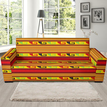 Mexican Blanket Ornament Print Pattern Sofa Slipcover-JTAMIGO.COM