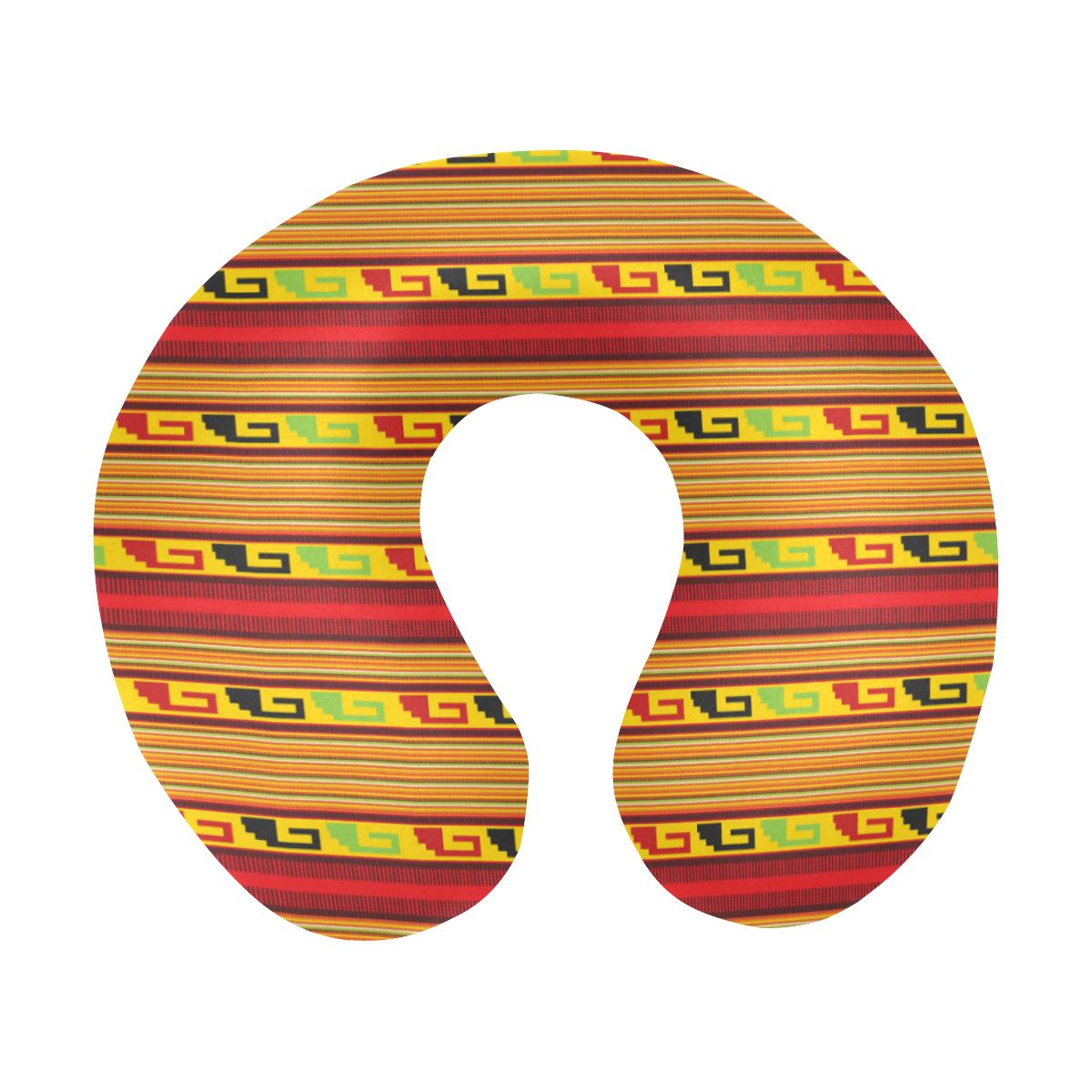 Mexican Blanket Ornament Print Pattern U-Shaped Travel Neck Pillow-JTAMIGO.COM