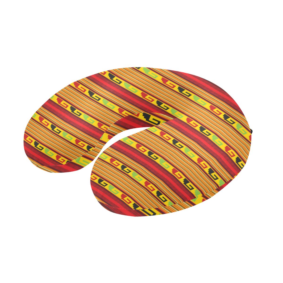 Mexican Blanket Ornament Print Pattern U-Shaped Travel Neck Pillow-JTAMIGO.COM
