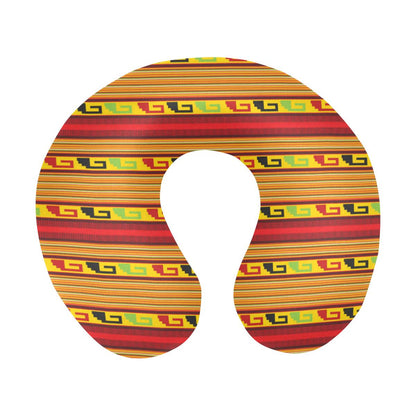 Mexican Blanket Ornament Print Pattern U-Shaped Travel Neck Pillow-JTAMIGO.COM