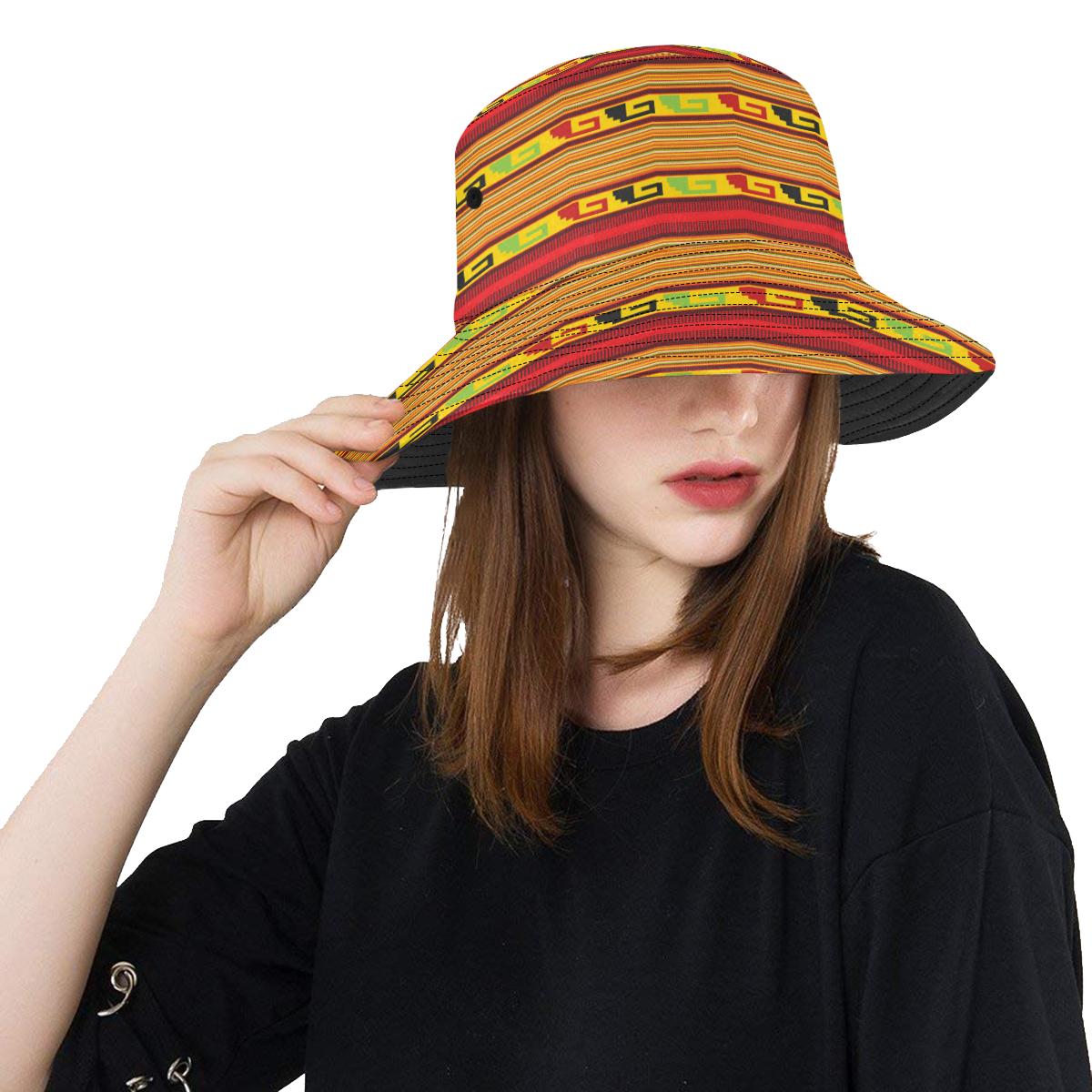 Mexican Blanket Ornament Print Pattern Unisex Bucket Hat