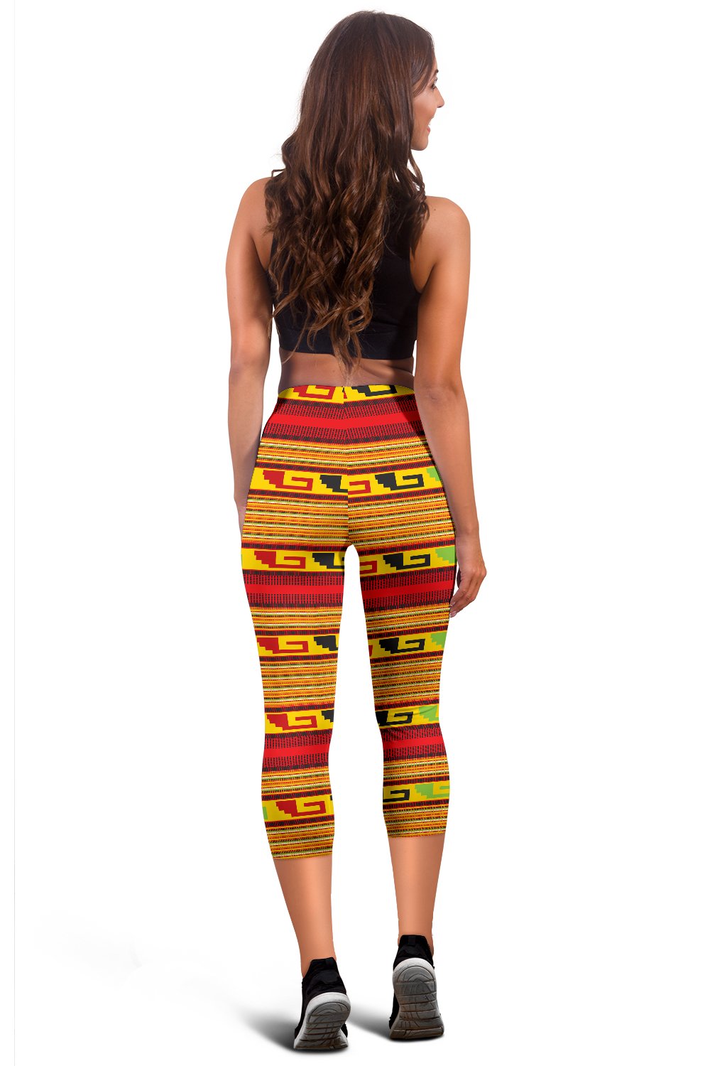Mexican Blanket Ornament Print Pattern Women Capris