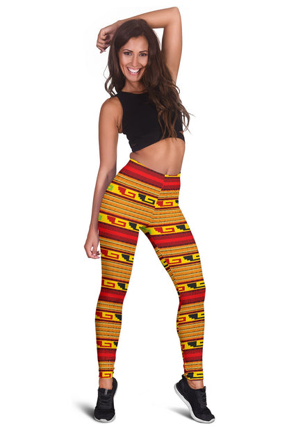 Mexican Blanket Ornament Print Pattern Women Leggings