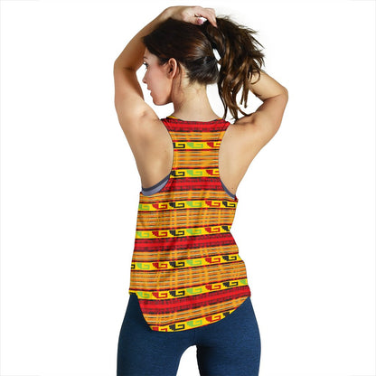 Mexican Blanket Ornament Print Pattern Women Racerback Tank Top