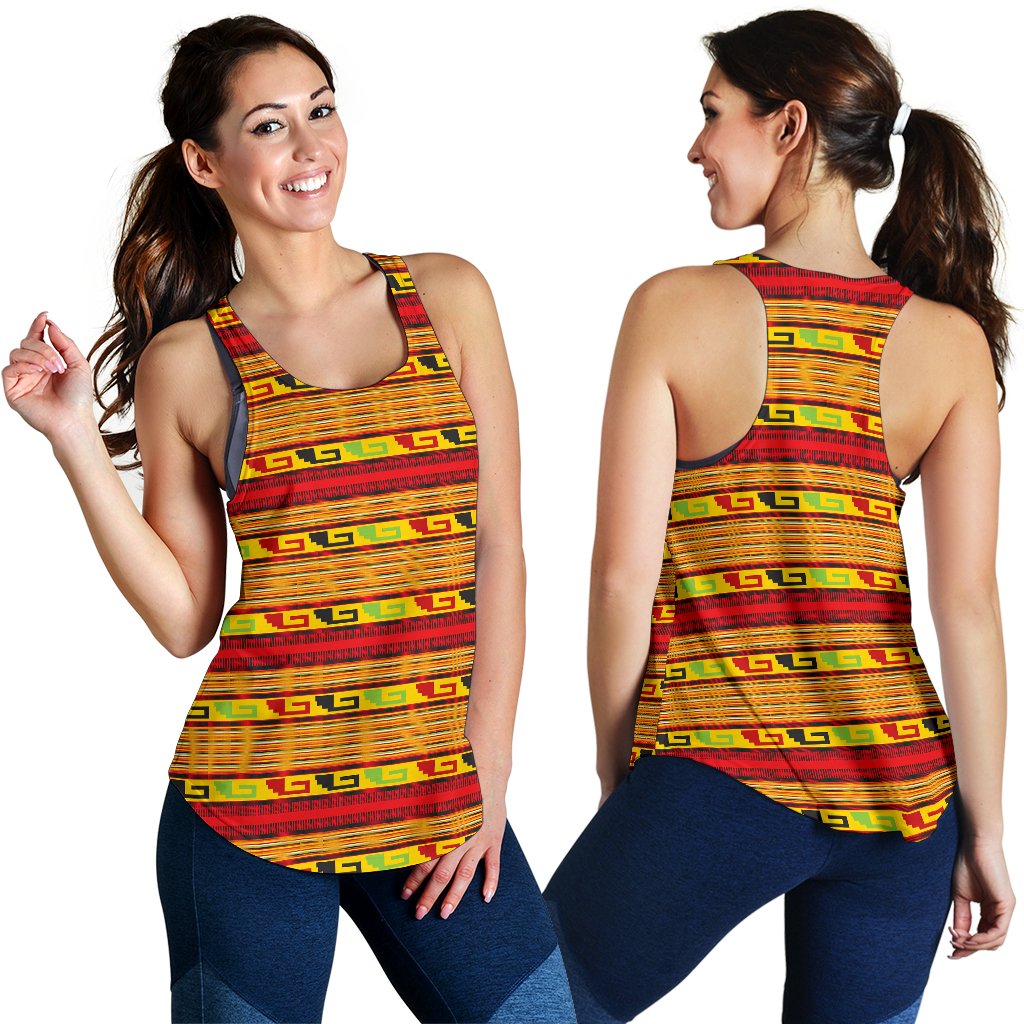 Mexican Blanket Ornament Print Pattern Women Racerback Tank Top