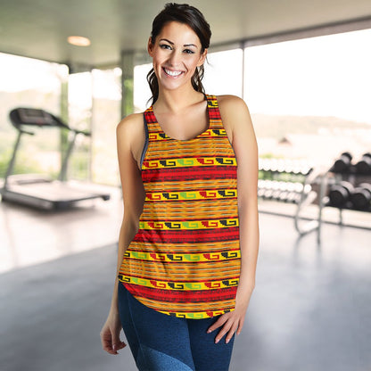 Mexican Blanket Ornament Print Pattern Women Racerback Tank Top