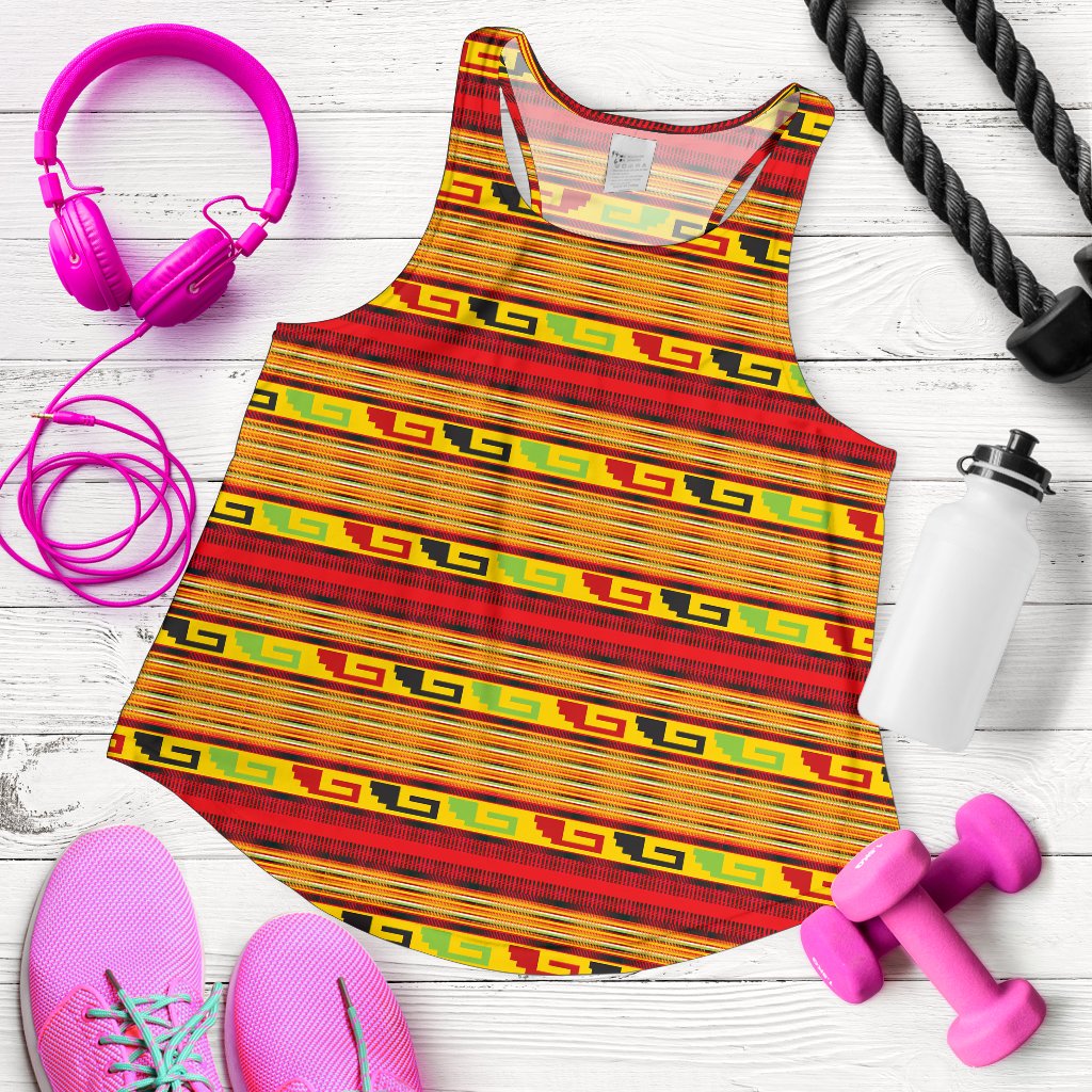 Mexican Blanket Ornament Print Pattern Women Racerback Tank Top
