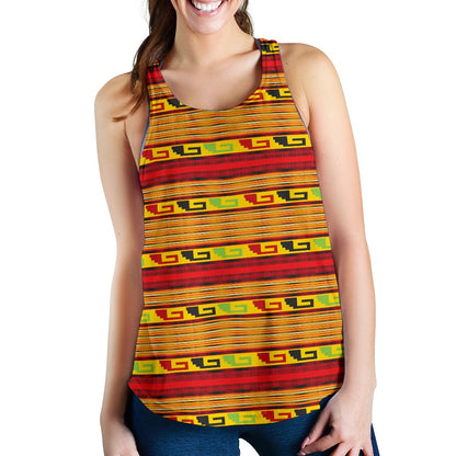 Mexican Blanket Ornament Print Pattern Women Racerback Tank Top