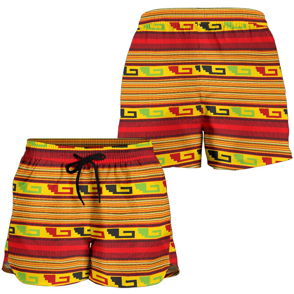Mexican Blanket Ornament Print Pattern Women Shorts-JTAMIGO.COM