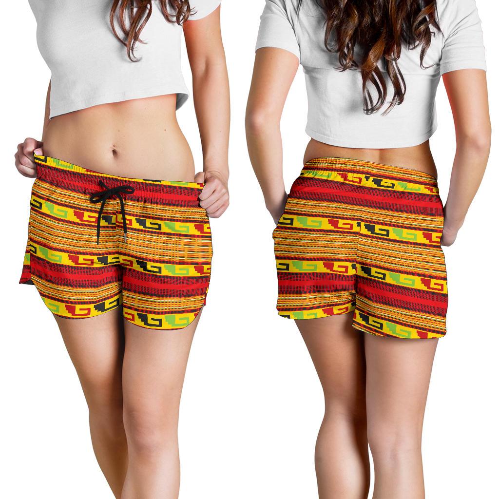 Mexican Blanket Ornament Print Pattern Women Shorts-JTAMIGO.COM