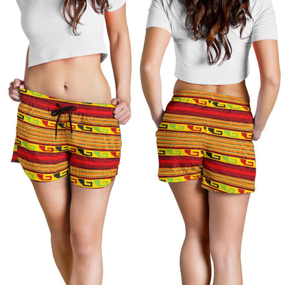 Mexican Blanket Ornament Print Pattern Women Shorts-JTAMIGO.COM
