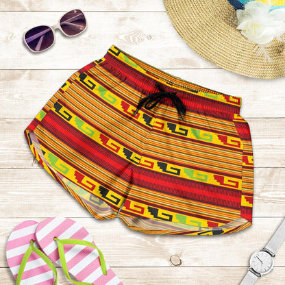 Mexican Blanket Ornament Print Pattern Women Shorts-JTAMIGO.COM