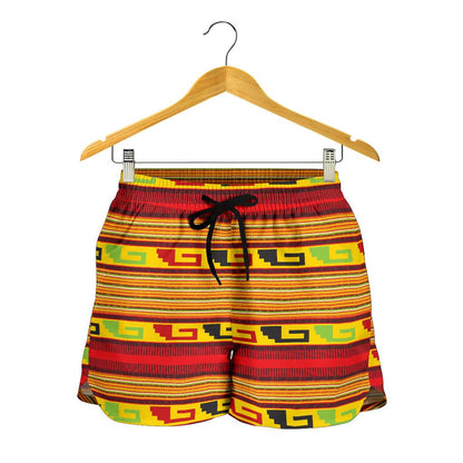 Mexican Blanket Ornament Print Pattern Women Shorts-JTAMIGO.COM