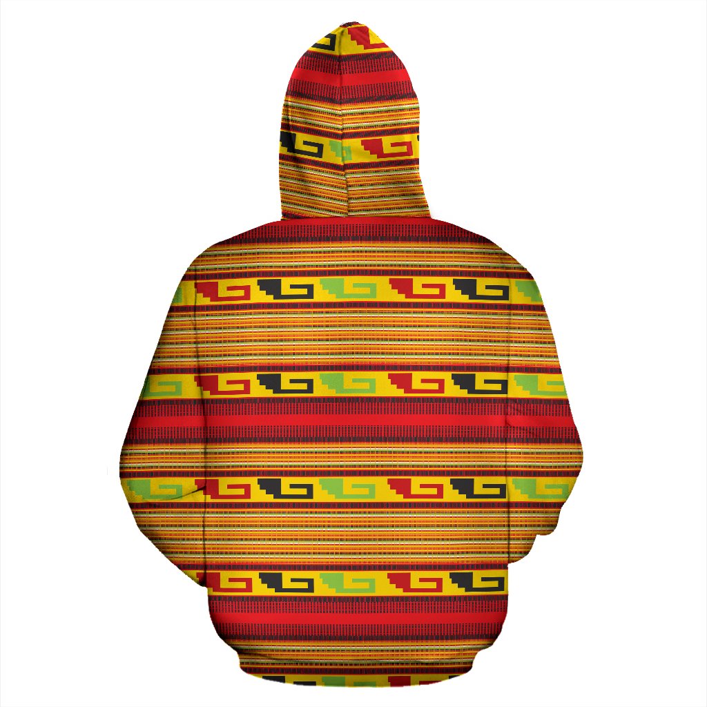Mexican Blanket Ornament Print Pattern Zip Up Hoodie