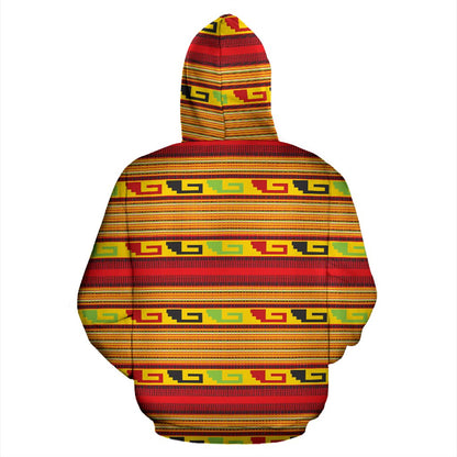 Mexican Blanket Ornament Print Pattern Zip Up Hoodie