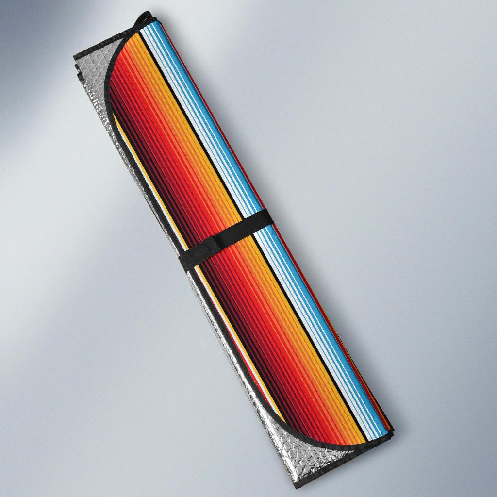 Mexican Blanket Stripe Print Pattern Car Sun Shade For Windshield