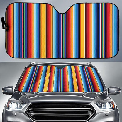 Mexican Blanket Stripe Print Pattern Car Sun Shade For Windshield