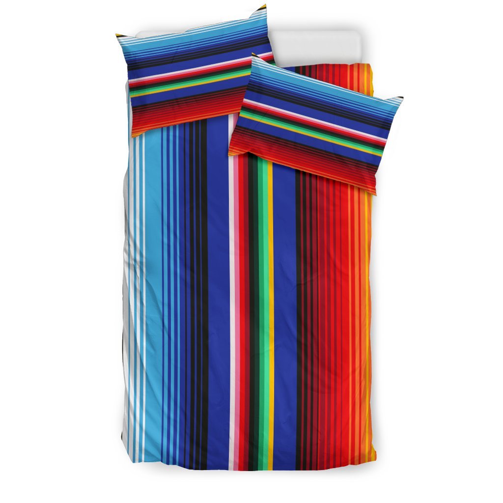Mexican Blanket Stripe Print Pattern Duvet Cover Bedding Set