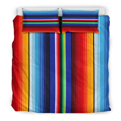 Mexican Blanket Stripe Print Pattern Duvet Cover Bedding Set