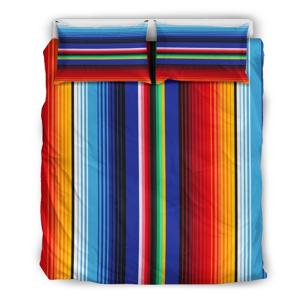 Mexican Blanket Stripe Print Pattern Duvet Cover Bedding Set