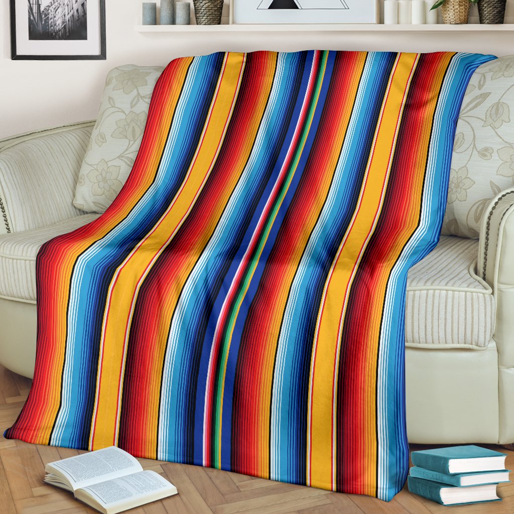 Mexican Blanket Stripe Print Pattern Fleece Blanket