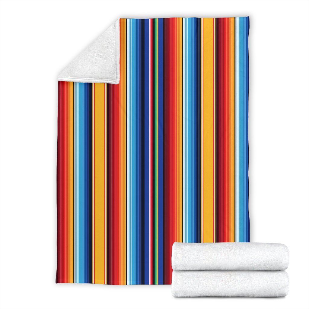 Mexican Blanket Stripe Print Pattern Fleece Blanket