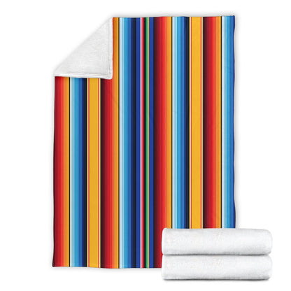 Mexican Blanket Stripe Print Pattern Fleece Blanket