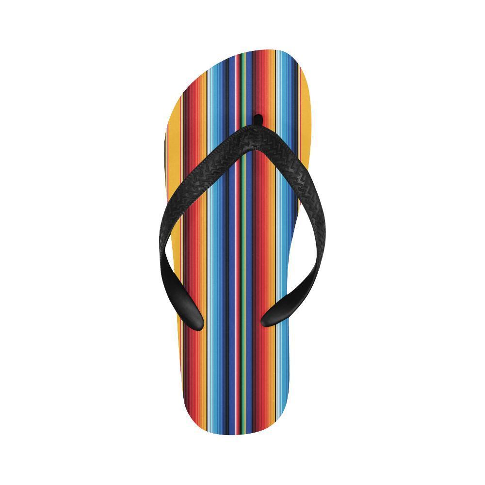 Mexican Blanket Stripe Print Pattern Flip Flops-JTAMIGO.COM