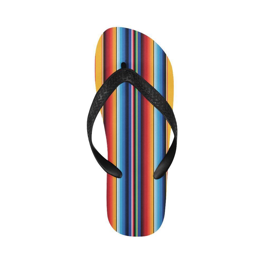 Mexican Blanket Stripe Print Pattern Flip Flops-JTAMIGO.COM
