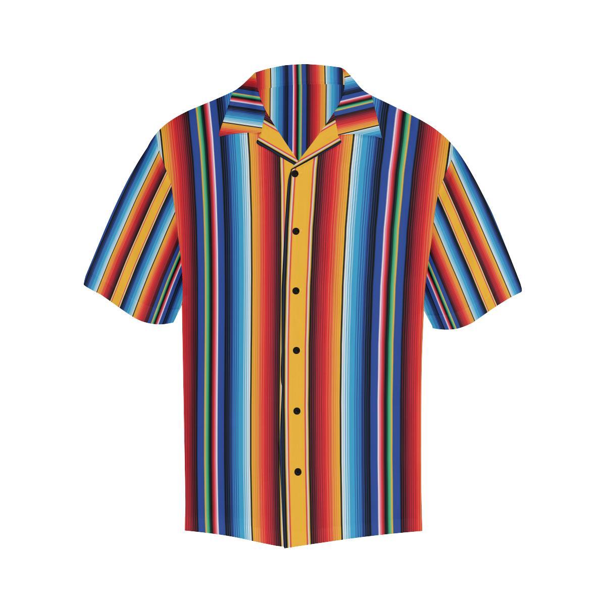 Mexican Blanket Stripe Print Pattern Men Aloha Hawaiian Shirt
