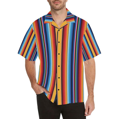 Mexican Blanket Stripe Print Pattern Men Aloha Hawaiian Shirt
