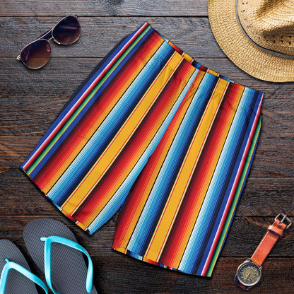 Mexican Blanket Stripe Print Pattern Mens Shorts-JTAMIGO.COM