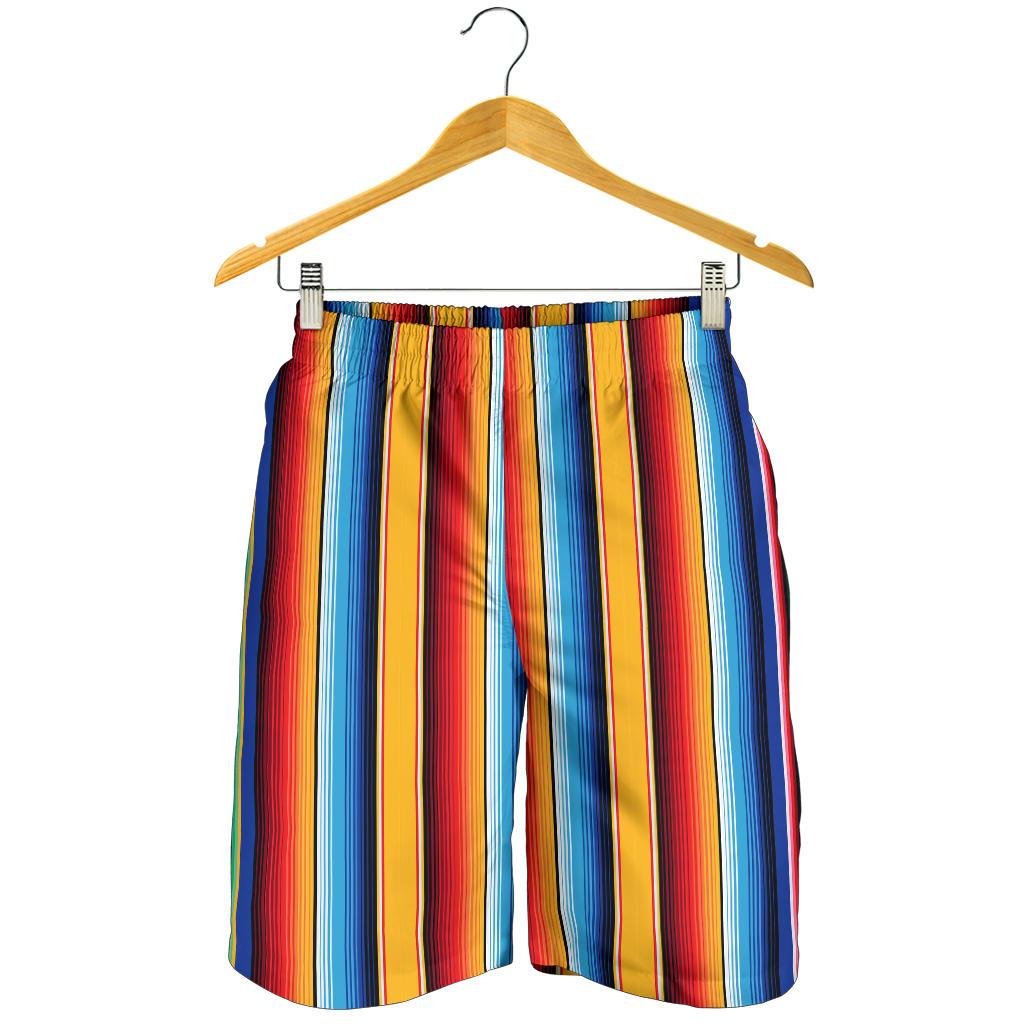 Mexican Blanket Stripe Print Pattern Mens Shorts-JTAMIGO.COM