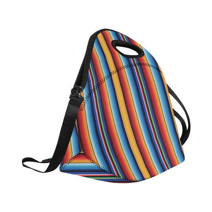 Mexican Blanket Stripe Print Pattern Neoprene Lunch Bag (Model 1669)(Large)-JTAMIGO.COM