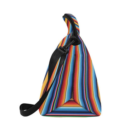 Mexican Blanket Stripe Print Pattern Neoprene Lunch Bag (Model 1669)(Large)-JTAMIGO.COM