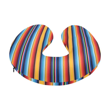 Mexican Blanket Stripe Print Pattern U-Shaped Travel Neck Pillow-JTAMIGO.COM
