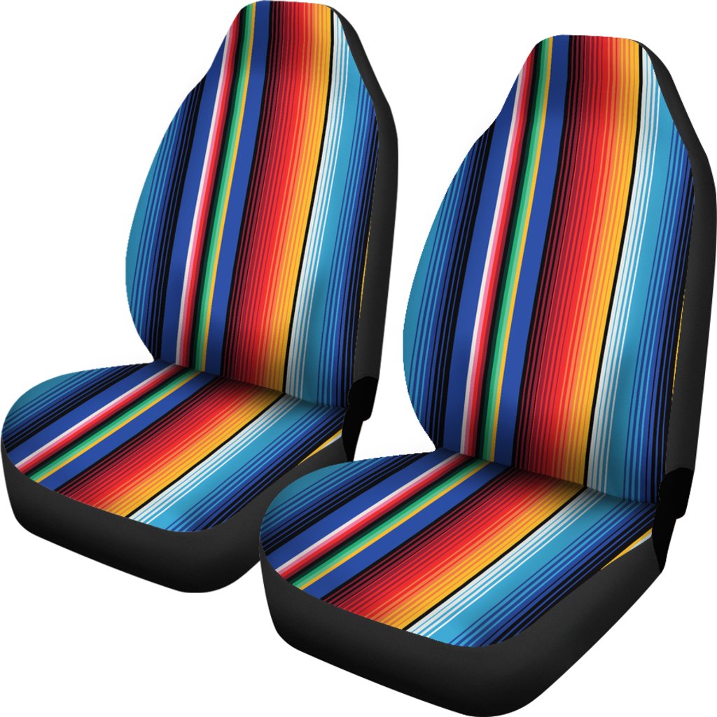 Mexican Blanket Stripe Print Pattern Universal Fit Car Seat Covers